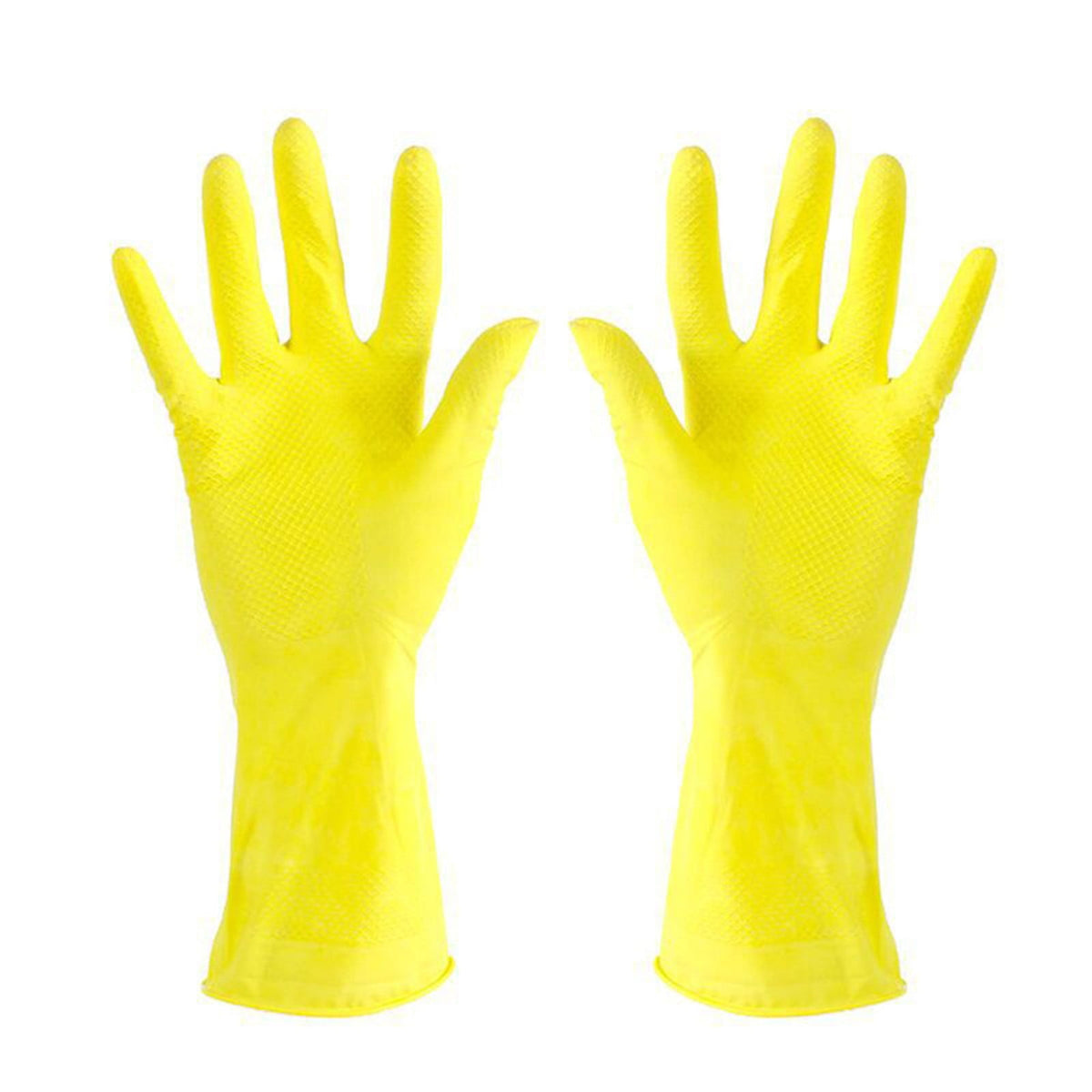 Long-Cuff Rubber Kitchen Gloves with a Textured Non-Slip Palm