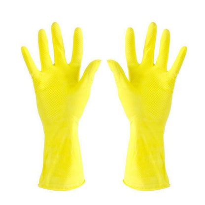 Long-Cuff Rubber Kitchen Gloves with a Textured Non-Slip Palm