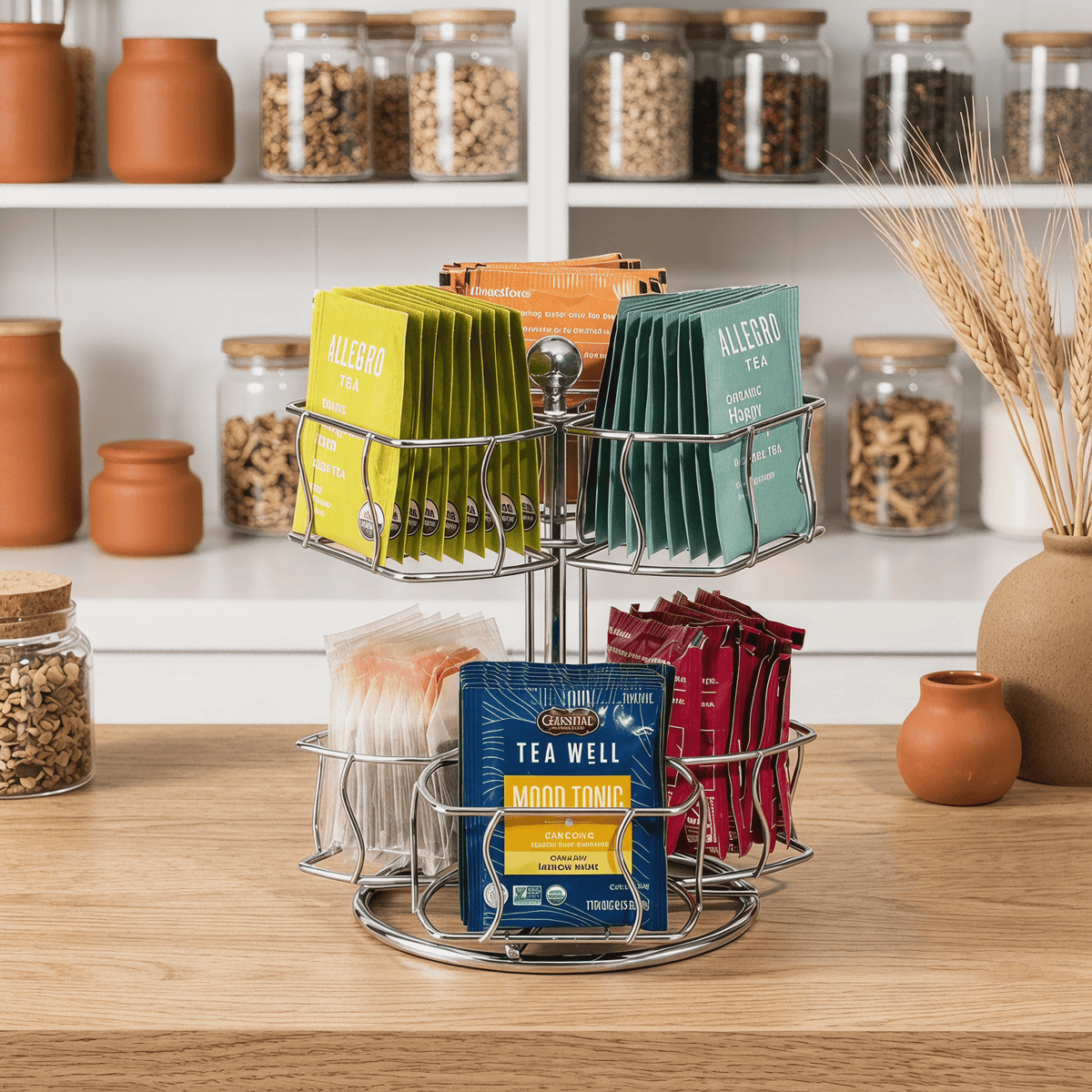 Two-Tier Spinning Tea Bag Carousel for up to 60 Large Bags - Image 3