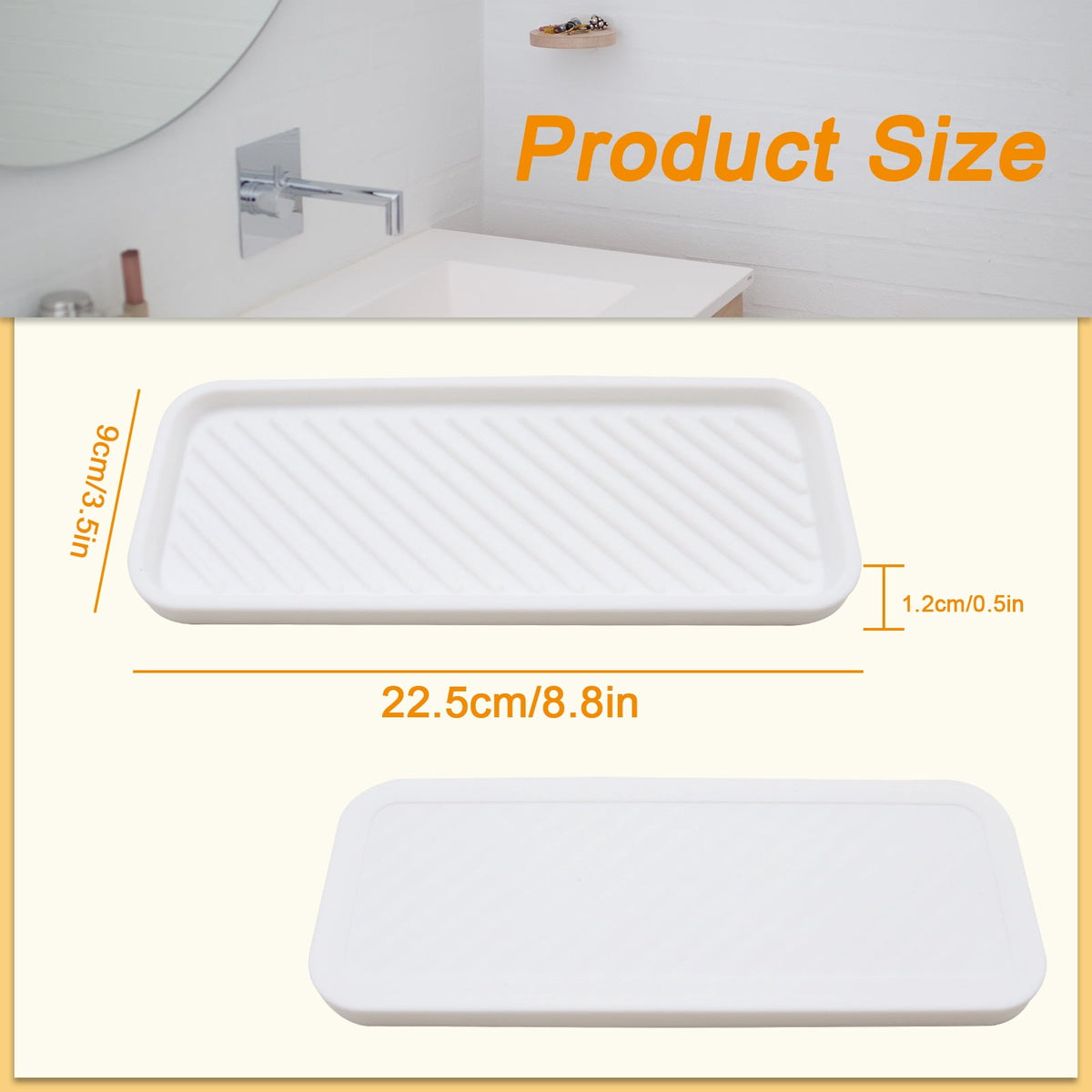 Silicone Sink Tray for Sponges and Soap, Set of 2 in White - Image 2