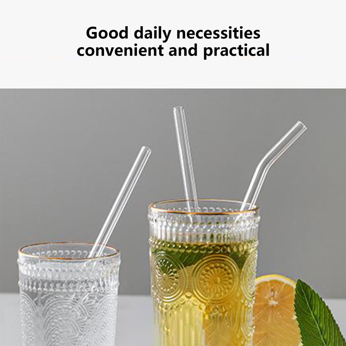 Borosilicate Glass Drinking Straws, Set of 3 with Cleaning Brush - Image 5