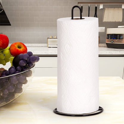 Standing Paper Towel Holder in Black Steel with Weighted Round Base - Image 2