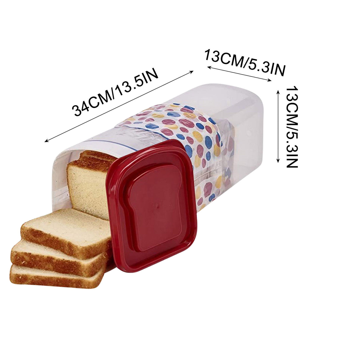 Bread Storage Box with Airtight Lid for Loaves and Sandwich Slices - Image 3