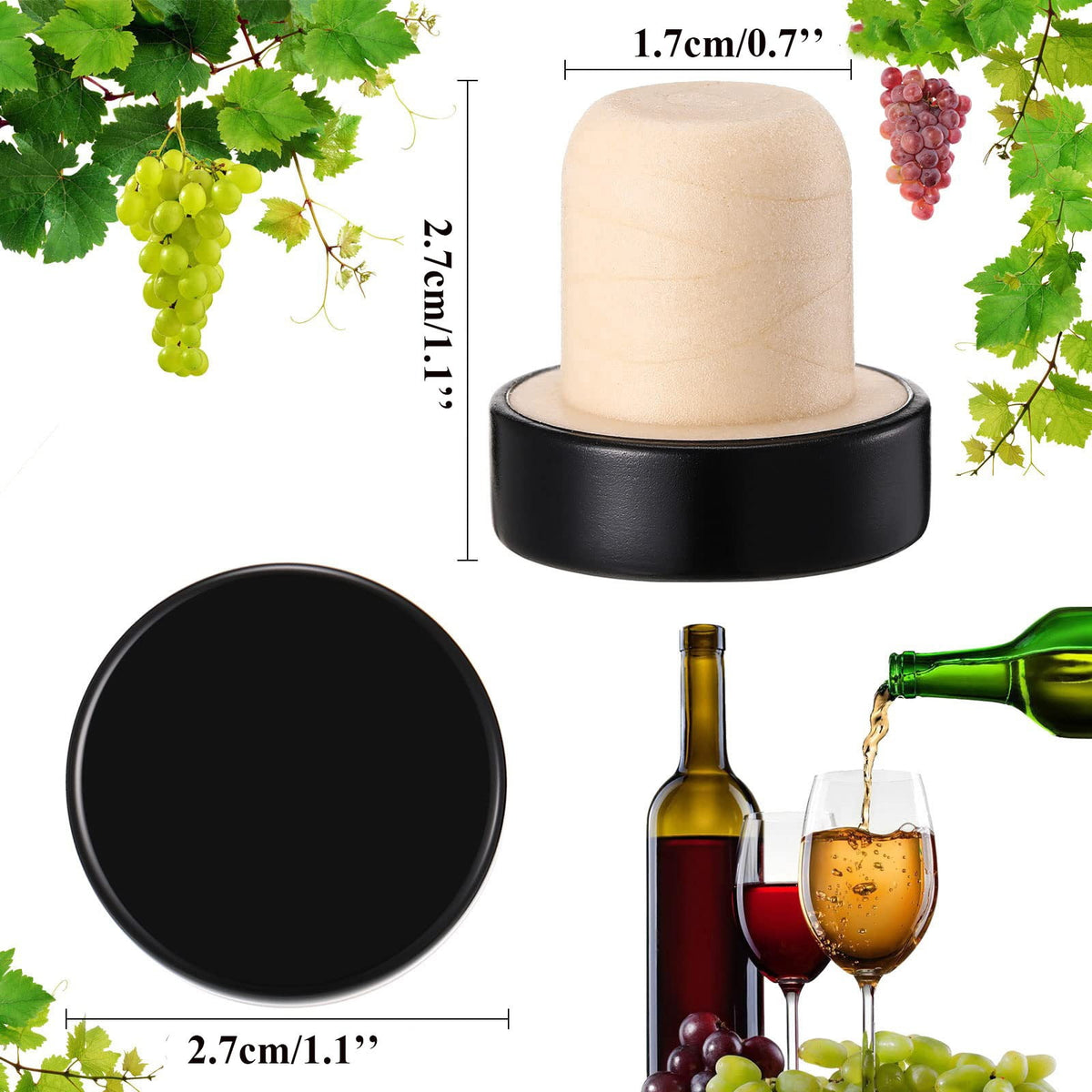 T-Top Bottle Stoppers, 24 Pieces for Wine and Beer Bottles - Image 4