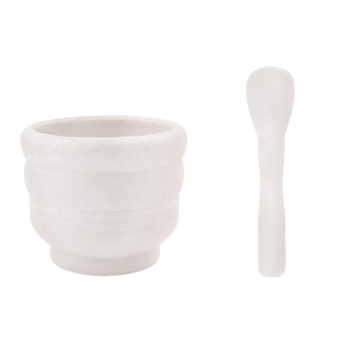 Hand Garlic Press and Herb Crushing Set in Lightweight White Plastic - Image 5