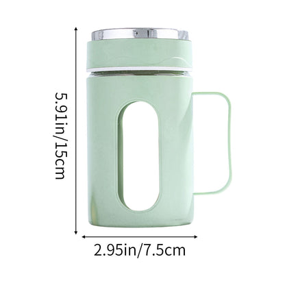 Double-Wall Glass Tea Mug with Handle, Lid and Loose Leaf Infuser - Image 3