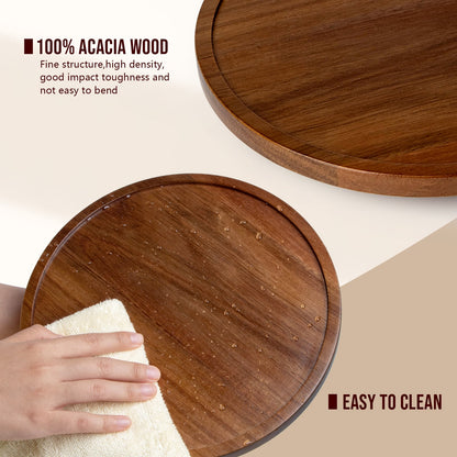 Acacia Wood Turntable, 10 Inches, for Spices and Table Service - Image 4