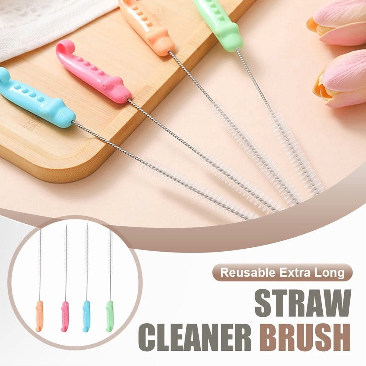 Extra Long Straw Brush with Flexible Steel Core and Hanging Hook - Image 5