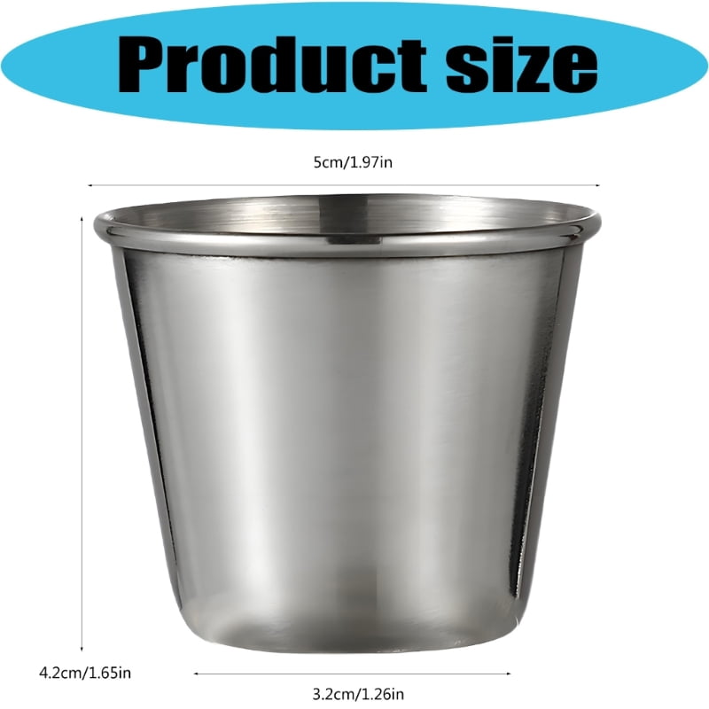 Stainless Steel Shot Cups, 50 ml, for Spirits and Strong Coffee - Image 4