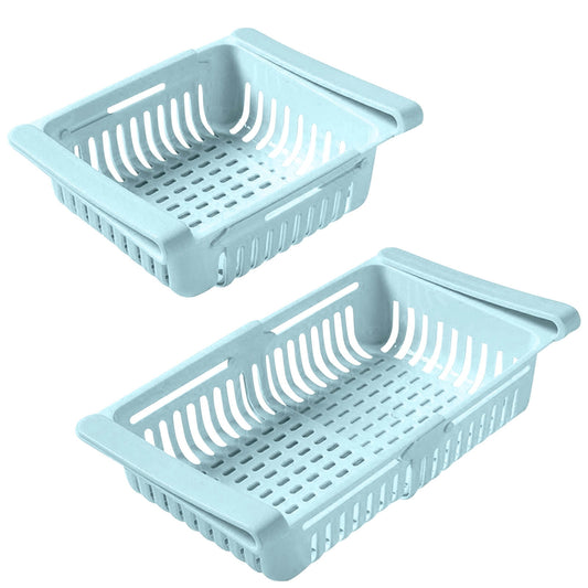 Clip-On Pull-Out Fridge Shelf Bin for Produce, Drinks and Condiments