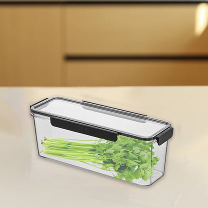 Long Narrow Fridge Storage Bin in Clear Plastic with Airtight Lid - Image 4
