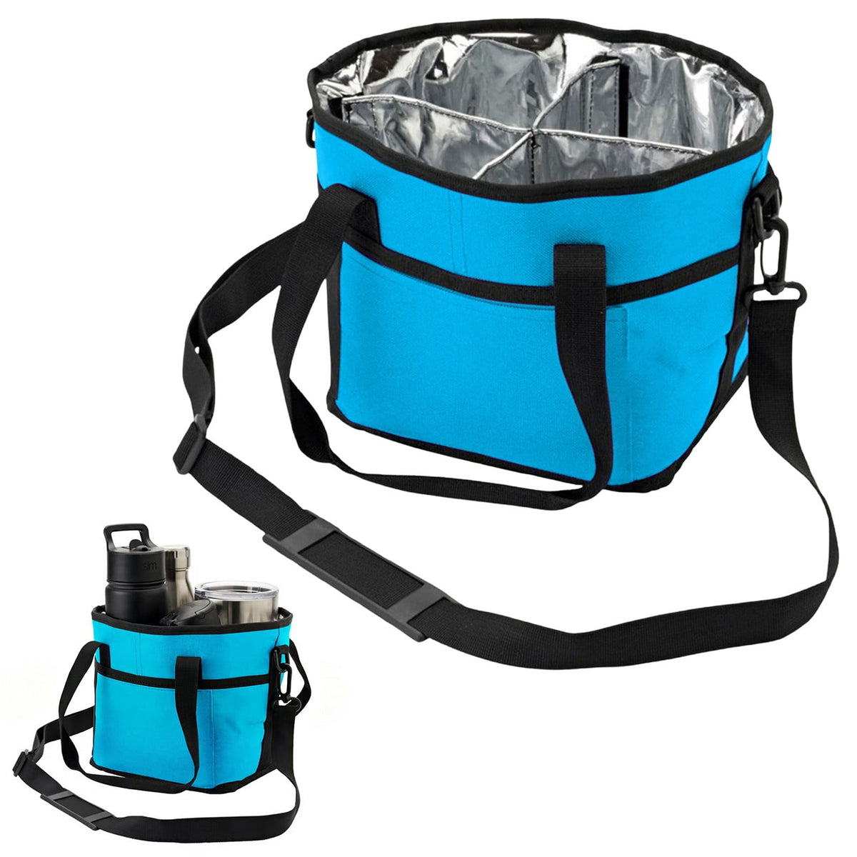 Four-Cup Drink Carrier with Shoulder Strap and Front Pocket - Image 2