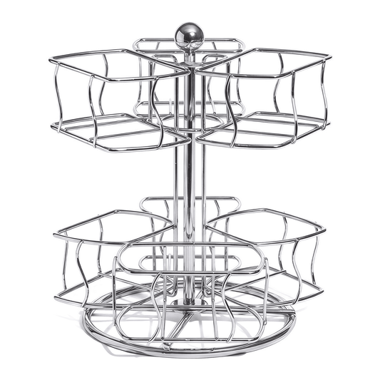 Two-Tier Spinning Tea Bag Carousel for up to 60 Large Bags