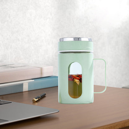 Double-Wall Glass Tea Mug with Handle, Lid and Loose Leaf Infuser - Image 6