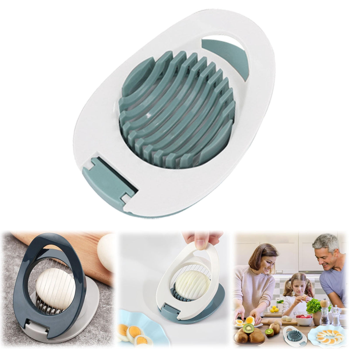 Egg Slicer with Stainless Wires for Hard Boiled Eggs and Soft Fruit - Image 2