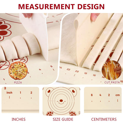 Silicone Baking Mat, 27 by 19 Inches, Non-Slip with Printed Guides - Image 2
