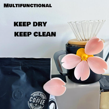 Cherry Blossom Bag Clips, 10 Sealing Clips with 2 Magnetic Bases - Image 5