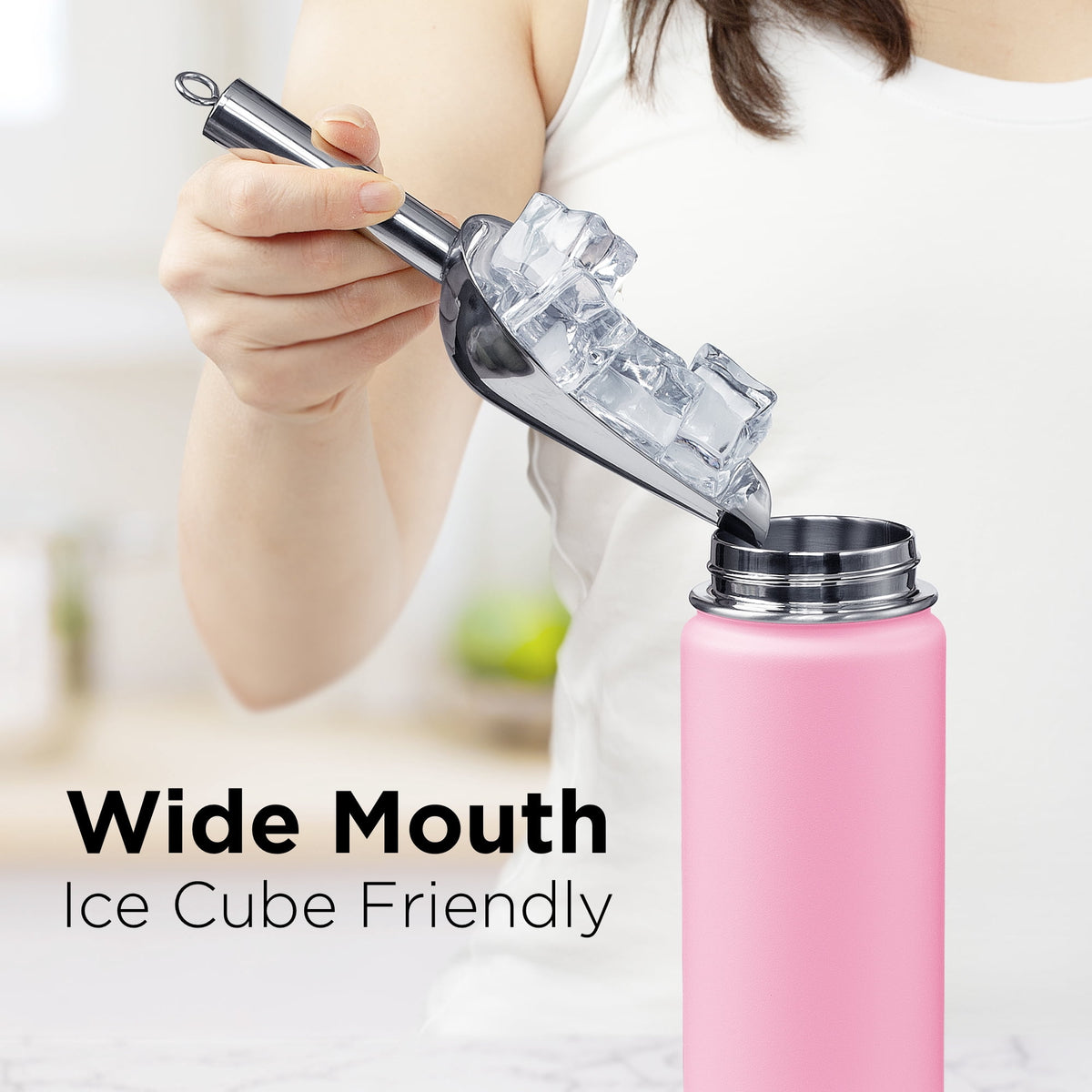 Insulated Stainless Steel Water Bottle, 18 oz, with Two Lids - Image 5