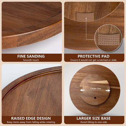 Acacia Wood Turntable, 10 Inches, for Spices and Table Service - Image 6