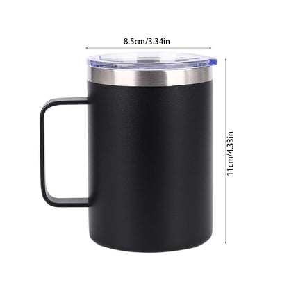 Insulated Stainless Steel Coffee Mug, 8 oz, with Lid and Handle - Image 2