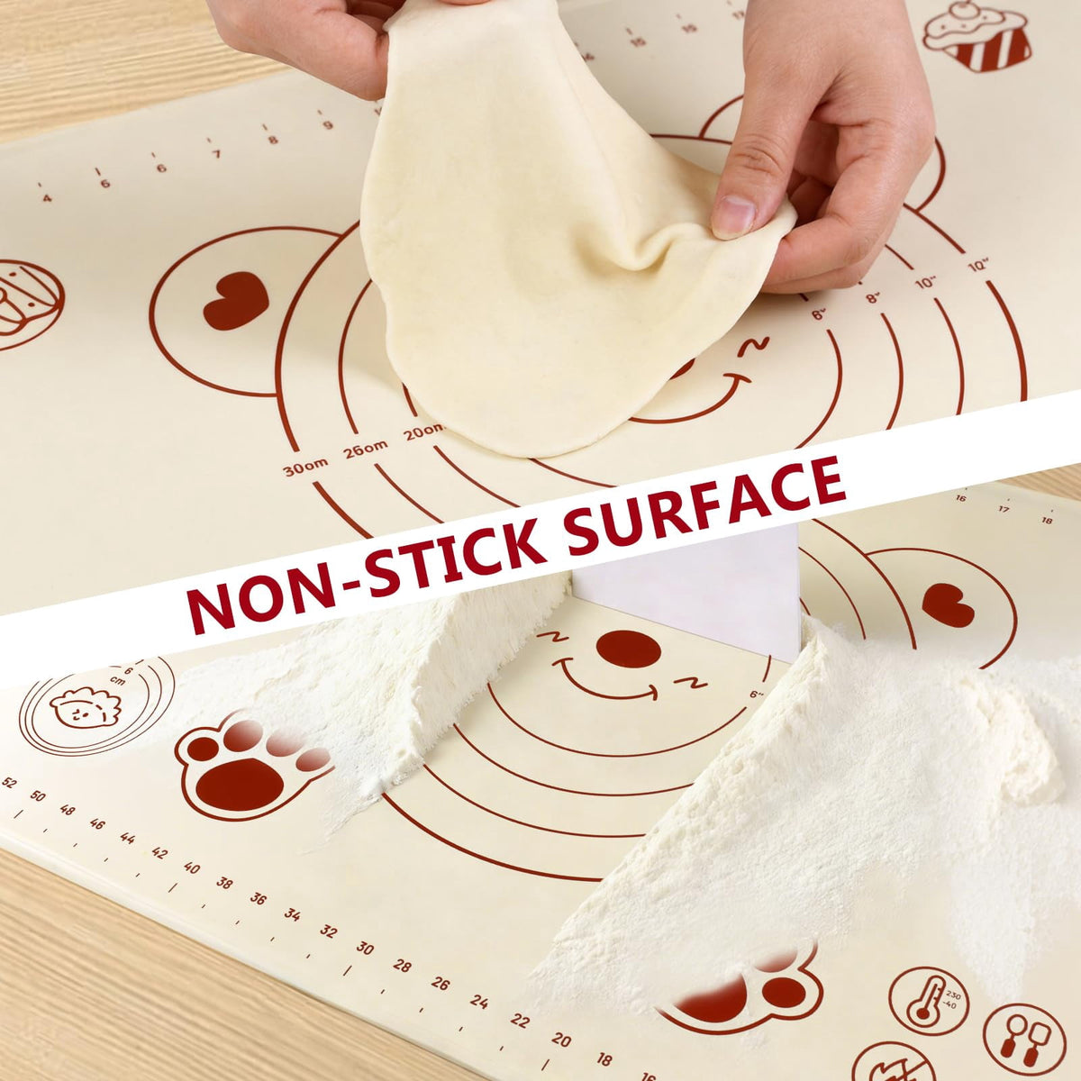 Silicone Baking Mat, 27 by 19 Inches, Non-Slip with Printed Guides - Image 6