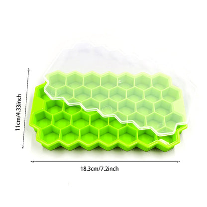 Silicone Ice Cube Tray with Lid, 37 Small Cubes, Stackable - Image 3