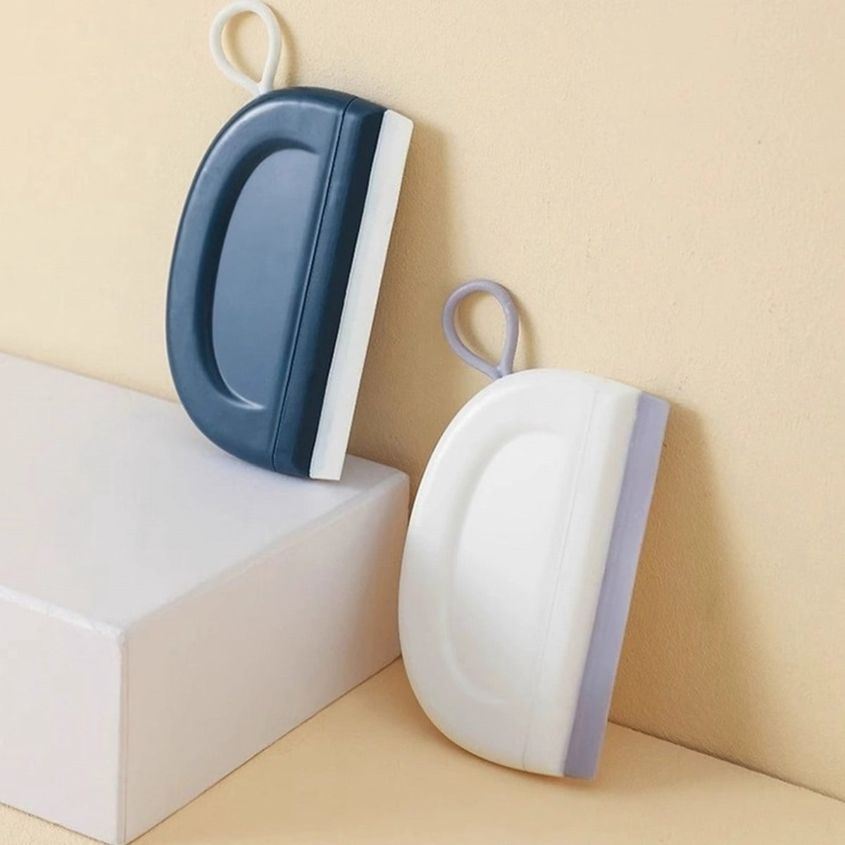 Small Silicone Squeegee, 4.25 Inches, with Two Adhesive Hooks - Image 5