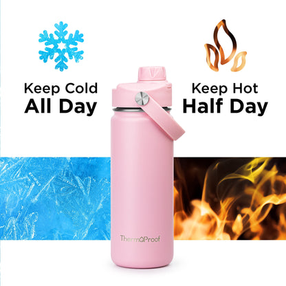 Insulated Stainless Steel Water Bottle, 18 oz, with Two Lids - Image 6