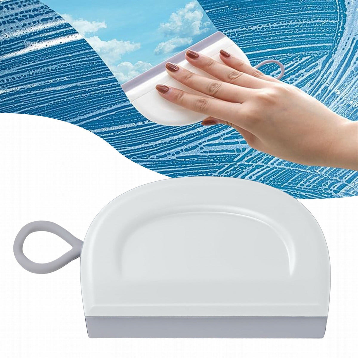 Small Silicone Squeegee, 4.25 Inches, with Two Adhesive Hooks - Image 2