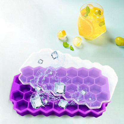 Silicone Ice Cube Tray with Lid, 37 Small Cubes, Stackable - Image 2