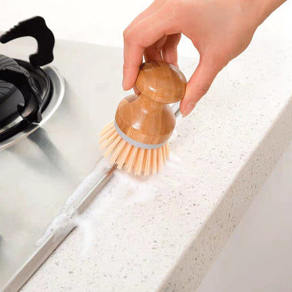 Short-Handled Bamboo Dish Brush for Pots, Pans and Produce - Image 4