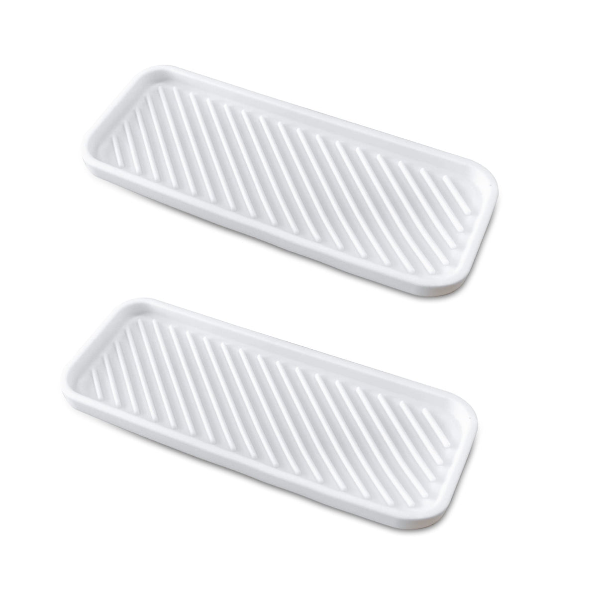 Silicone Sink Tray for Sponges and Soap, Set of 2 in White