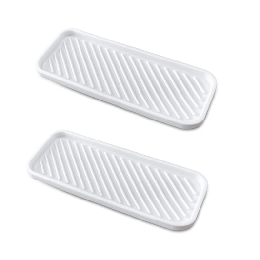 Silicone Sink Tray for Sponges and Soap, Set of 2 in White