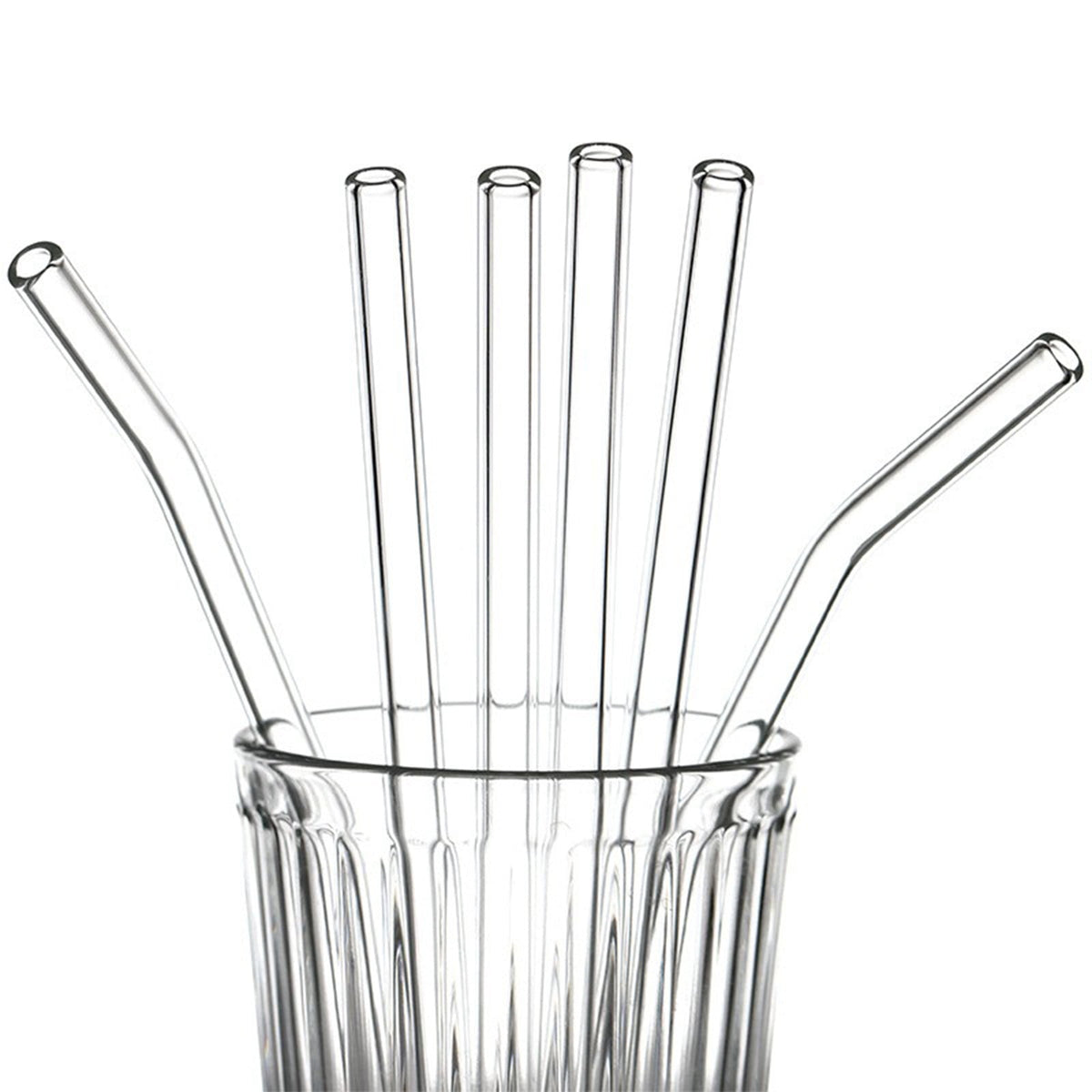 Borosilicate Glass Drinking Straws, Set of 3 with Cleaning Brush - Image 3