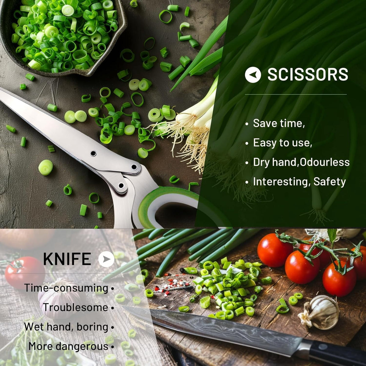 Five-Blade Herb Scissors with Safety Cover, Stripper and Comb - Image 4