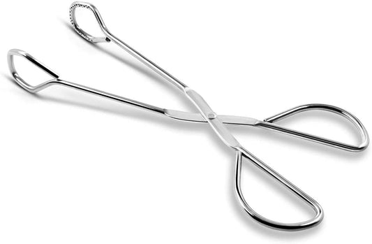 Heavy Duty Kitchen Tongs in Stainless Steel, 9.45 Inches Long