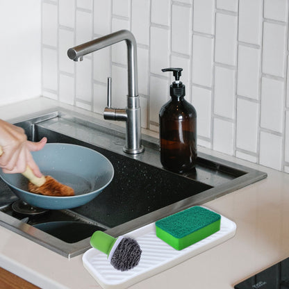Silicone Sink Tray for Sponges and Soap, Set of 2 in White - Image 5