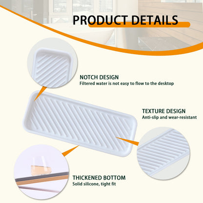 Silicone Sink Tray for Sponges and Soap, Set of 2 in White - Image 3