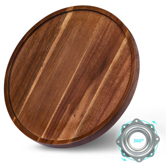 Acacia Wood Turntable, 10 Inches, for Spices and Table Service