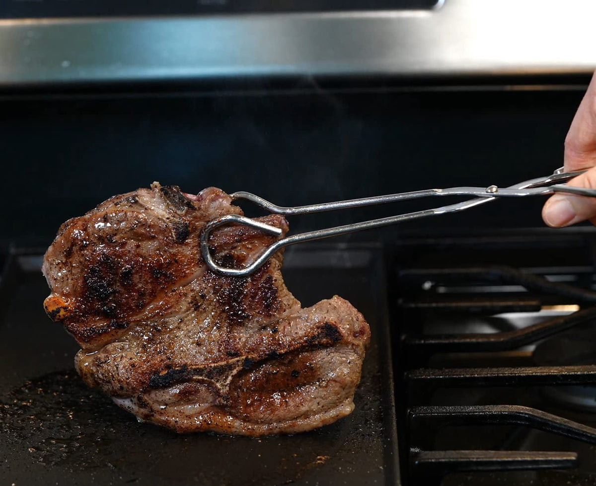 Heavy Duty Kitchen Tongs in Stainless Steel, 9.45 Inches Long - Image 4