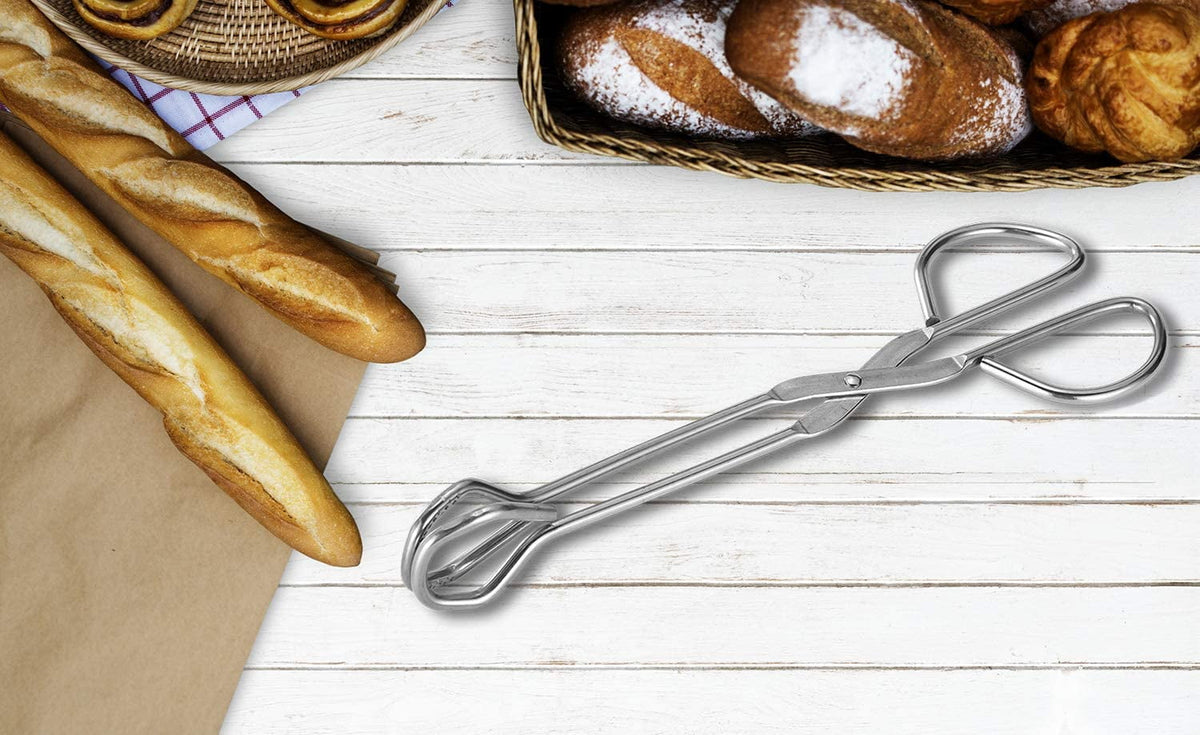 Heavy Duty Kitchen Tongs in Stainless Steel, 9.45 Inches Long - Image 2