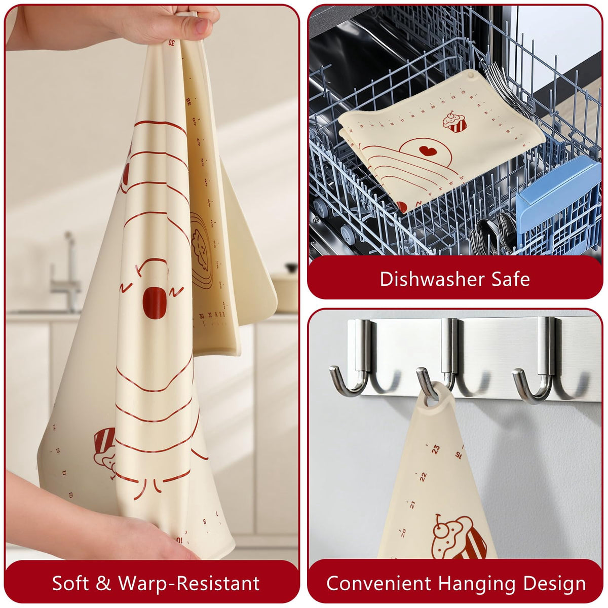 Silicone Baking Mat, 27 by 19 Inches, Non-Slip with Printed Guides - Image 4