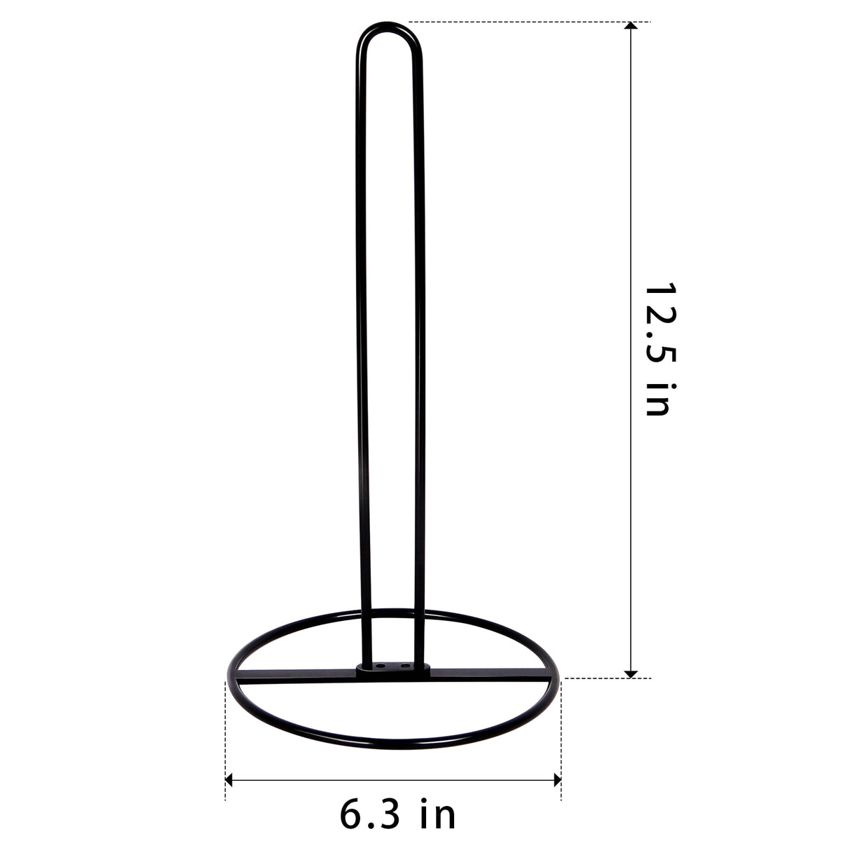 Standing Paper Towel Holder in Black Steel with Weighted Round Base - Image 6