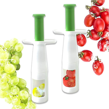 Grape and Cherry Tomato Slicer with Serrated Blade and Fruit Fork - Image 2