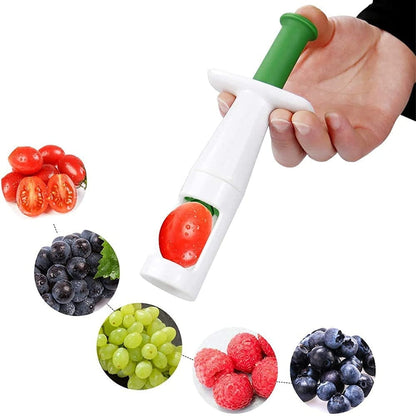 Grape and Cherry Tomato Slicer with Serrated Blade and Fruit Fork - Image 3