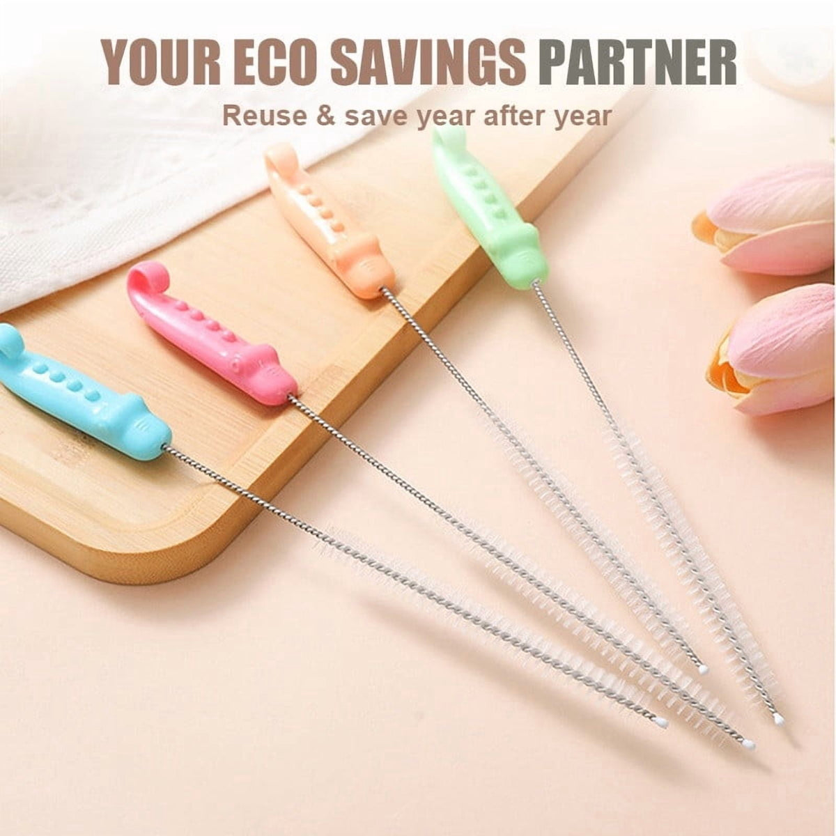 Extra Long Straw Brush with Flexible Steel Core and Hanging Hook - Image 3