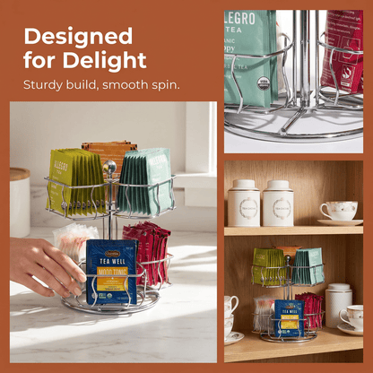 Two-Tier Spinning Tea Bag Carousel for up to 60 Large Bags - Image 4