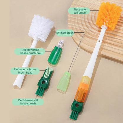 Five-in-One Bottle and Straw Cleaning Brush Set with Long Handle - Image 6