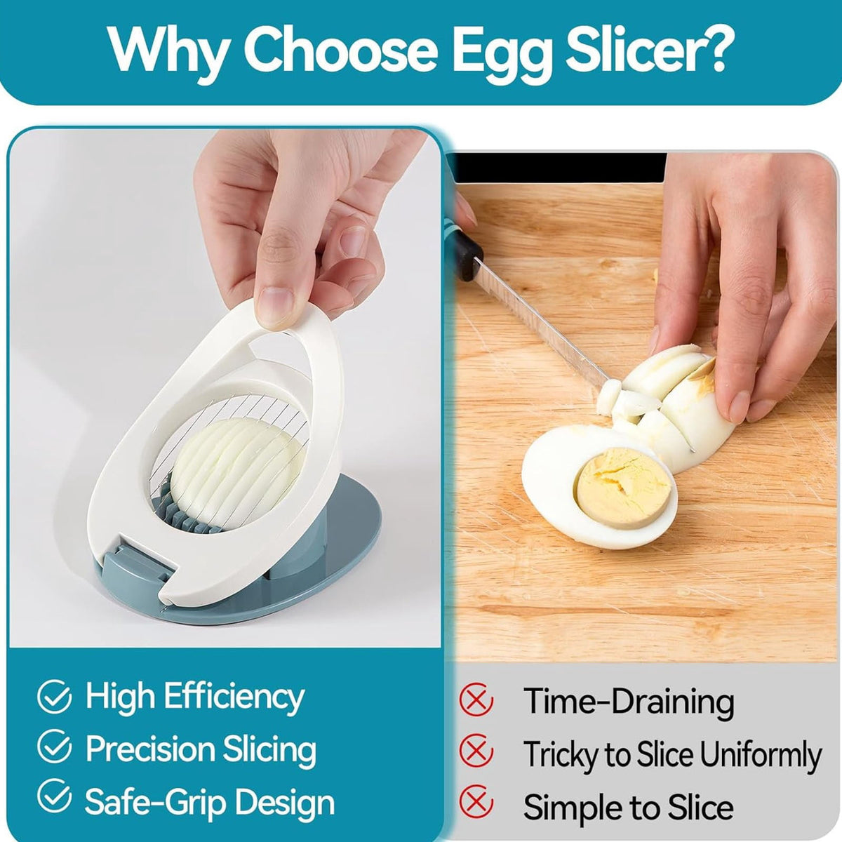Egg Slicer with Stainless Wires for Hard Boiled Eggs and Soft Fruit - Image 5