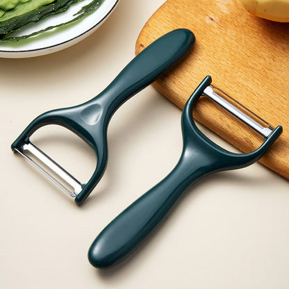 Y-Shaped Vegetable Peeler in Stainless Steel with Green Grip - Image 5